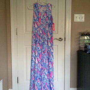 Lilly Pulitzer Amina Maxi Dress, Red Right Return, size XS NWT